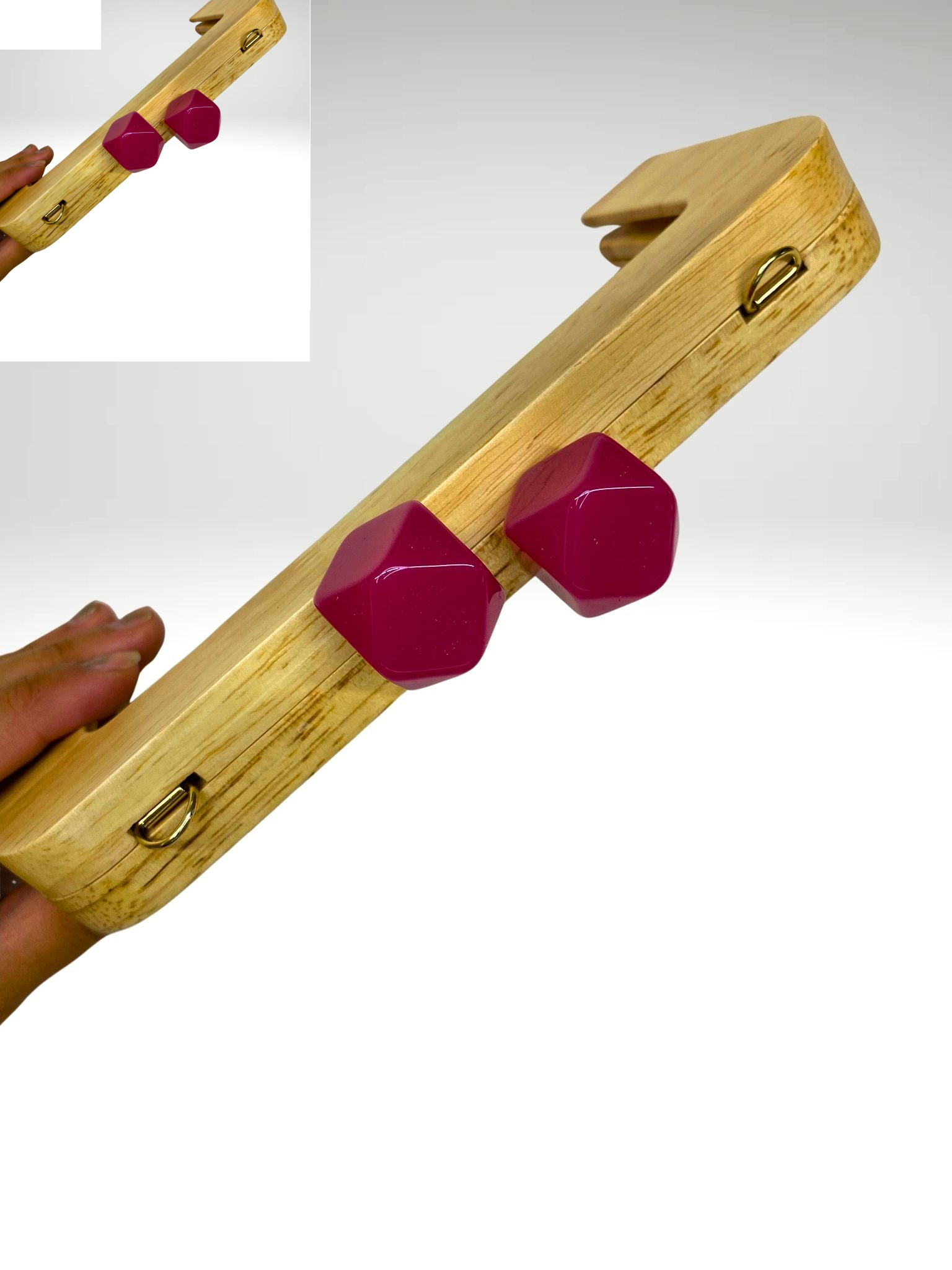 Ahşap şeker pembe boncuklu burs